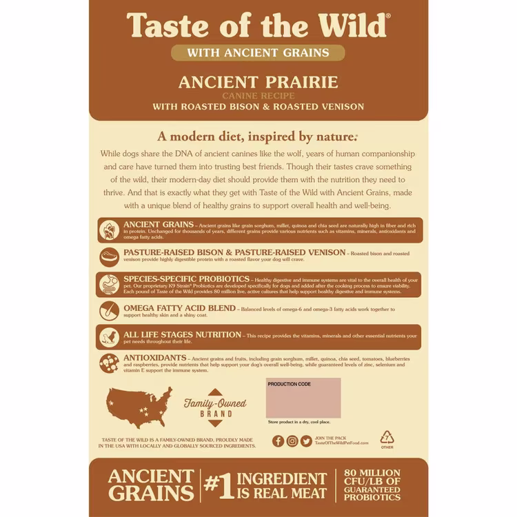 Taste of the Wild Ancient Prairie Canine Recipe Roasted Bison & Roasted Venison1.avif