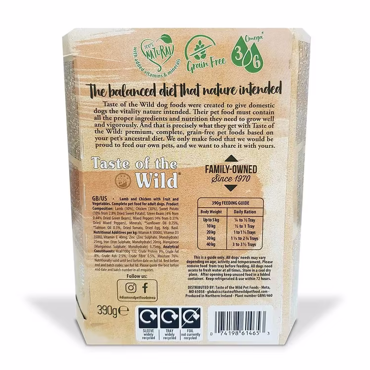 Taste of the Wild Lamb Wet Dog Food 390g1.avif