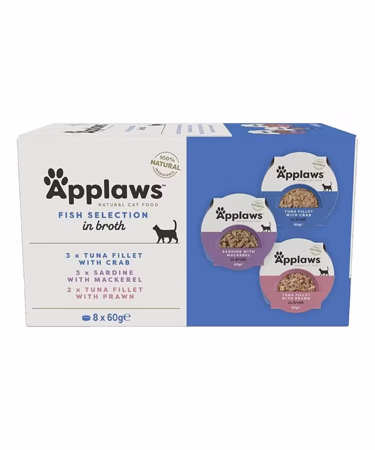 Applaws Fish Selection in Broth Adult Wet Cat Food 8 x 60g Pot.avif