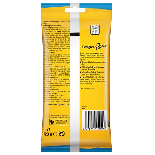 Pedigree Rodeo Duos 7 Sticks Chicken Dog Treats 123G-1.webp