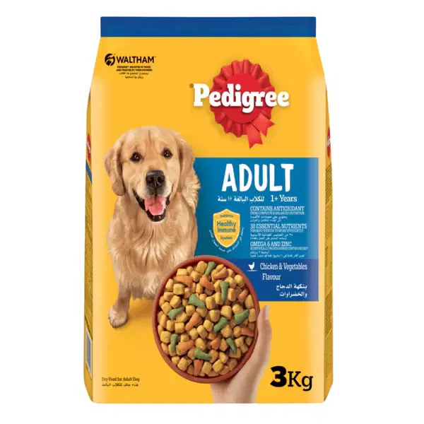 Pedigree Chicken & Vegetables Adult Dry Dog Food 3KG - Pack of 5-1.webp