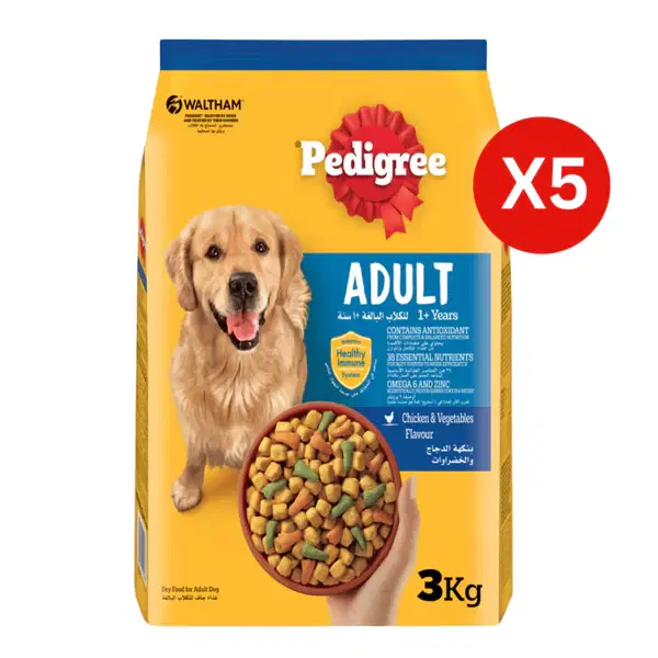 Pedigree Chicken & Vegetables Adult Dry Dog Food 3KG - Pack of 5.webp