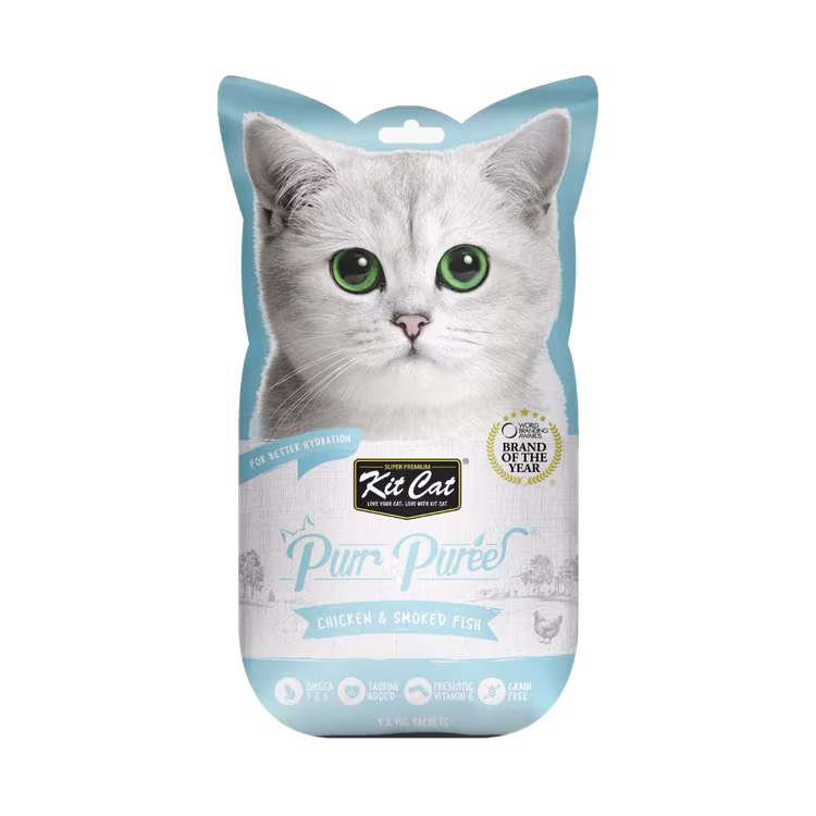 Kit Cat Purr Puree Chicken & Smoked Fish Cat Treats 4 x 15g.avif