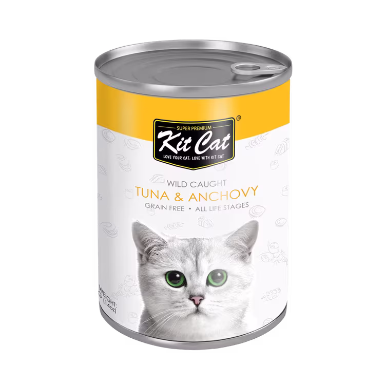 Kit Cat Wild Caught Tuna & Anchovy Grain Free Wet Cat Food 400g.avif