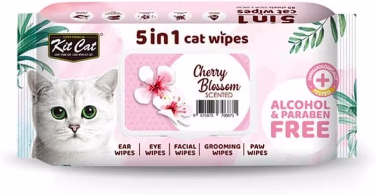 Kit Cat 5-in-1 Cherry Blossom Scented Cat Wipes.avif