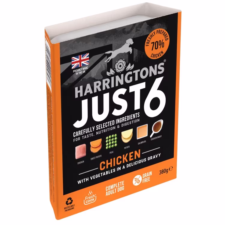 Harringtons Just 6 Chicken Grain Free Adult Wet Dog Food 380g.avif