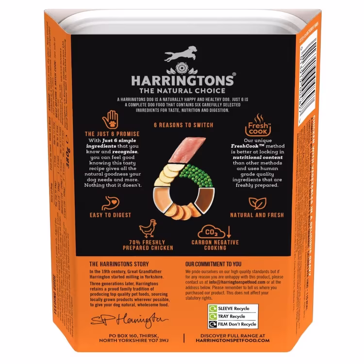 Harringtons Just 6 Chicken Grain Free Adult Wet Dog Food 380g1.avif